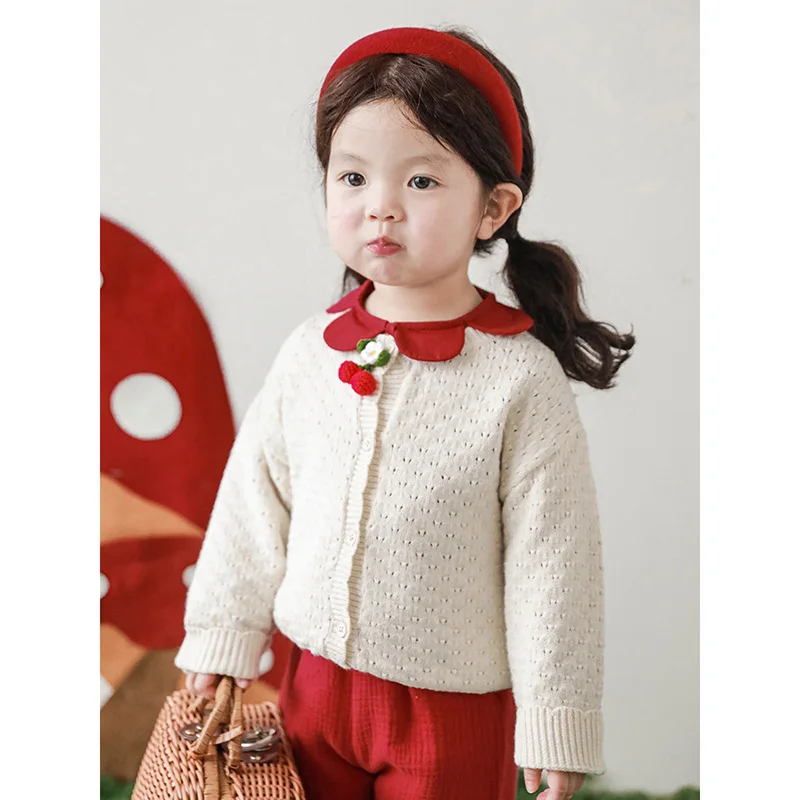 

Girls' Cute Sweater 2023 Spring Autumn New Children's Loose Baby Cardigan Coat