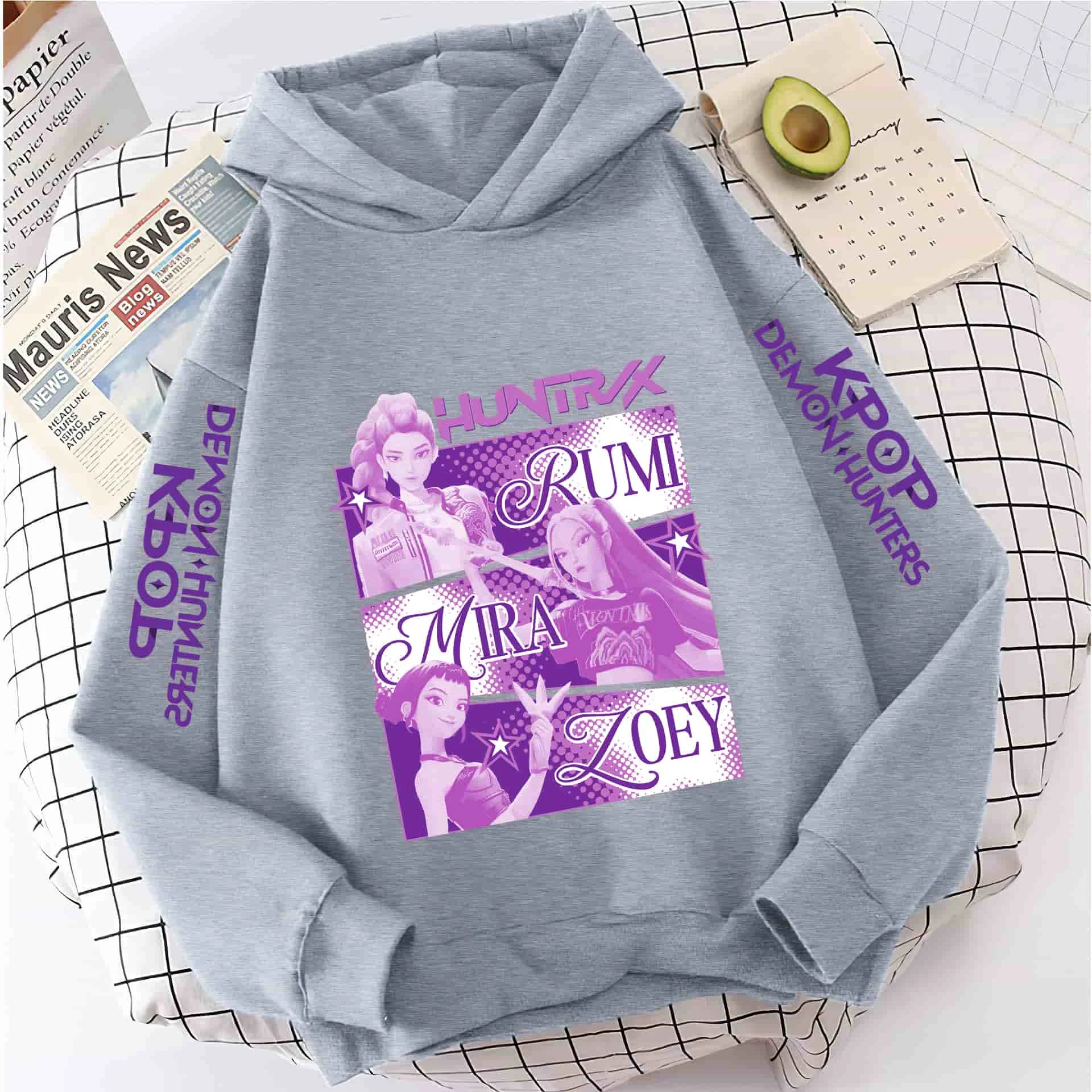 KPop شيطان الصيادين مقنعين هوديي موضة رومي البلوز البلوز لطيف كم طويل الخريف الفتيان الفتيات الكرتون Y2K ملابس رياضية #5