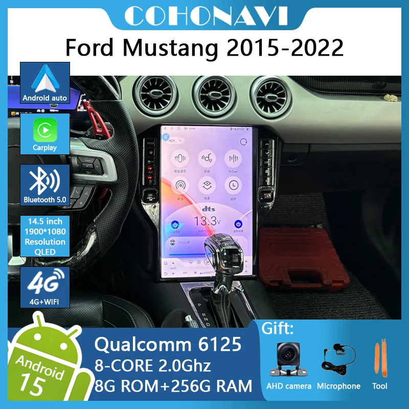 

14.5 inch For Ford Mustang 2015-2022 Car radio Android 15 1900*1080 8GB RAM+256GB ROM Car Multimedia Player Android navigation