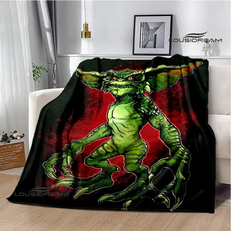 Gremlins cartoon printied blanket children\'s warm blanket flannel soft and comfortable blanket home travel blanket birthday gift