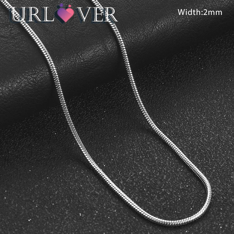 1/2/3mm 925 Sterling Silver Necklace High Quality Round Snake Chain Jewelry for Men Women 16-30 inches Necklaces Wholesale