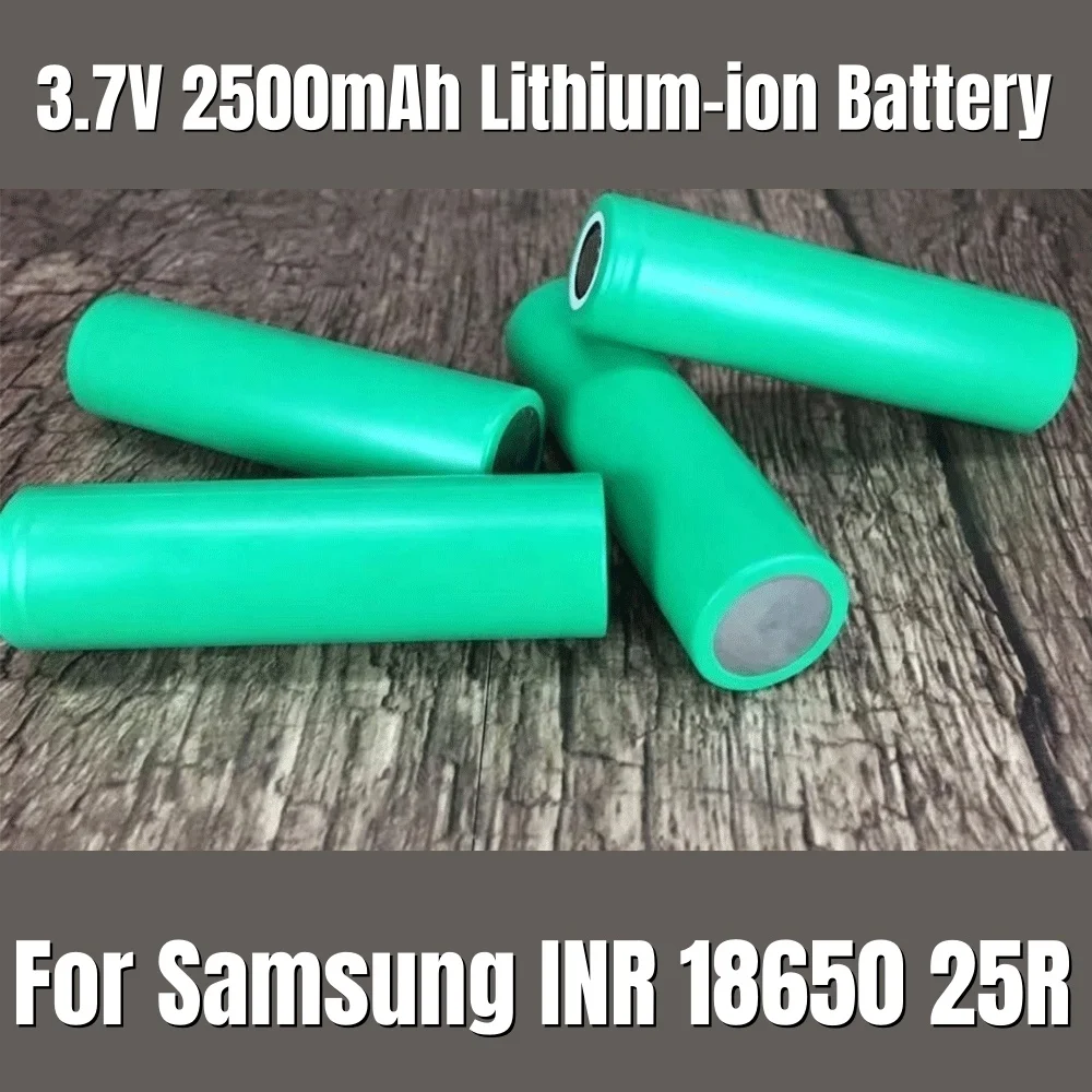 

3.7V 2500mah 18650 Battery For Samsung 25R INR 18650 20A Lithium Battery Replacement External Battery+Charger