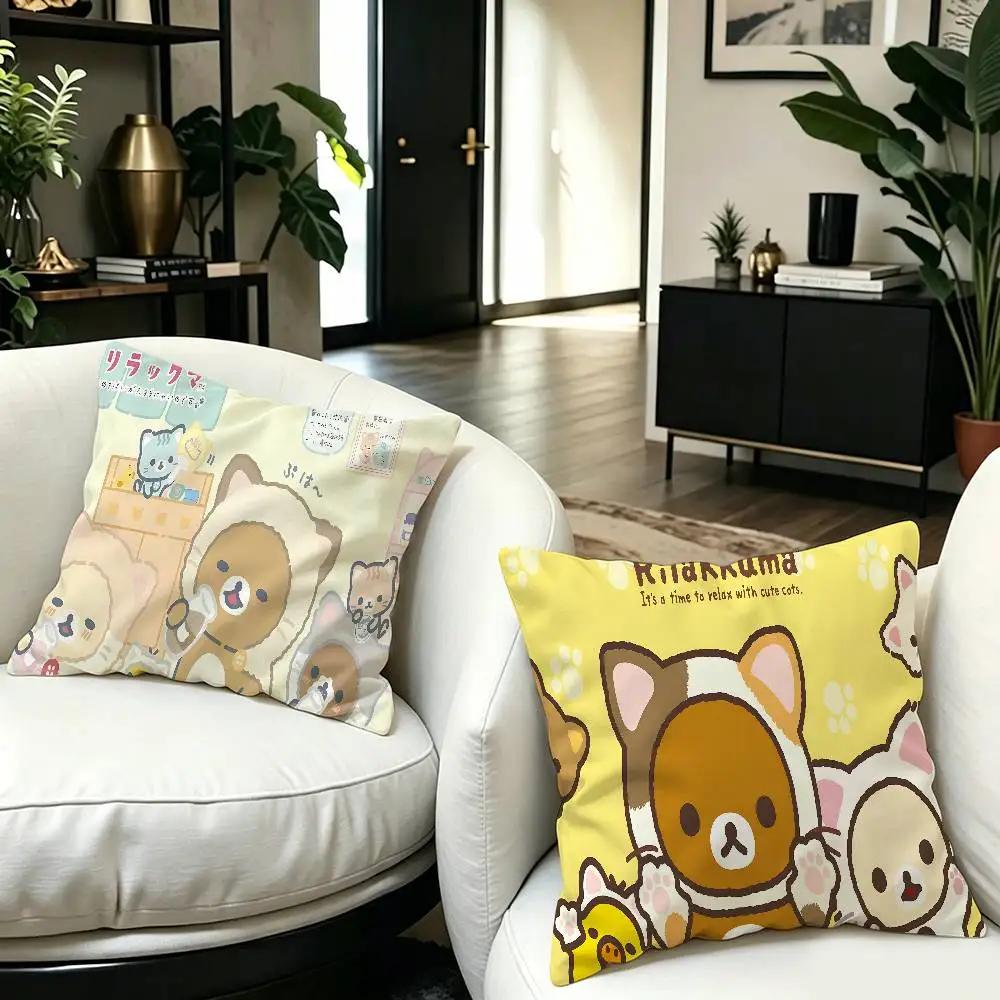 Cute Rilakkuma Pillow Gifts Home Office Furnishings Bedroom Sofa Car Cushion Cover case 45x45cm