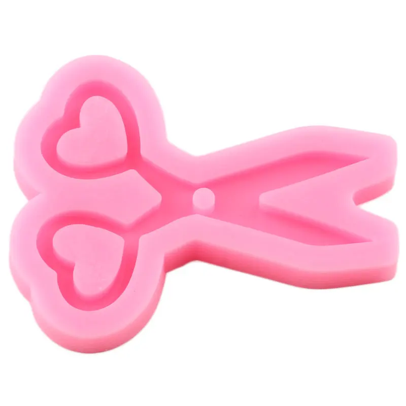 Shiny Glossy Scissors Silicone Mold Custom Keychain Handmade Eardrop Epoxy Molds Jewelry Making Necklace Moulds