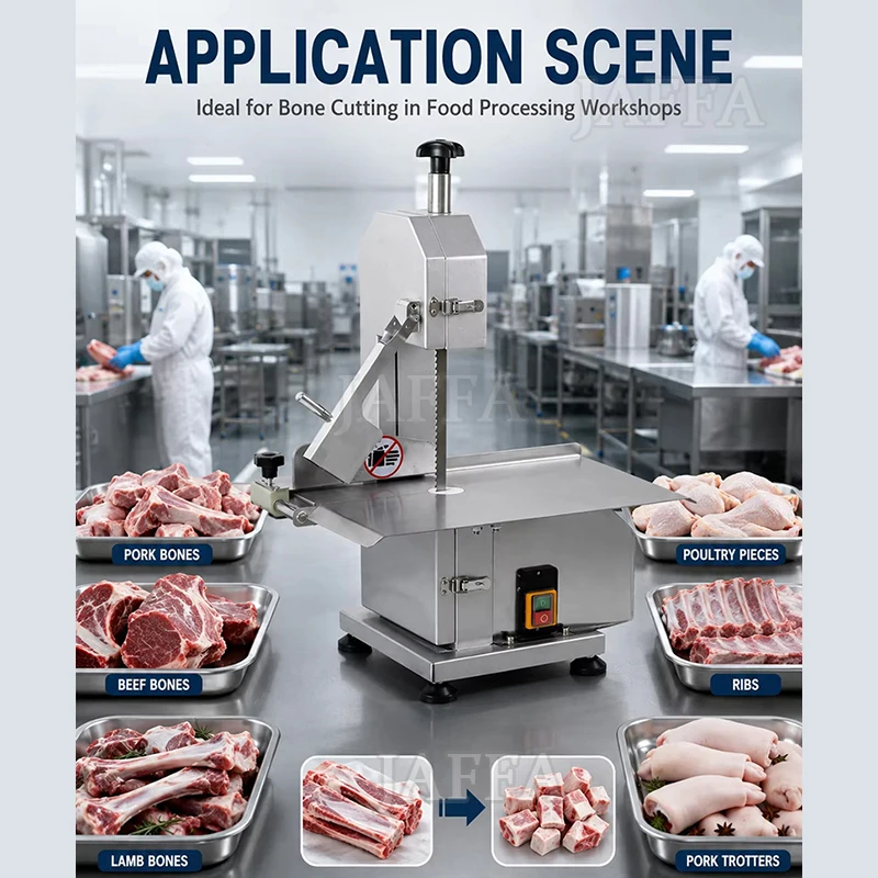 Compact Electric Meat and Bone Cutting Machine For Fish Cow Rib Sternum And Frozen Meat With Automatic Saw Blade