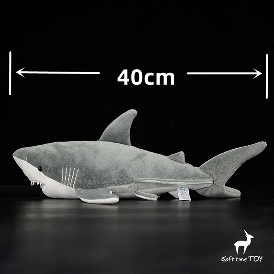 Great White Shark High Fidelity Shark Plüschtier Weißer Hai Plüschtiere Lebensechte Tiere Simulation Gefüllte Puppe Kawai Spielzeug Geschenke