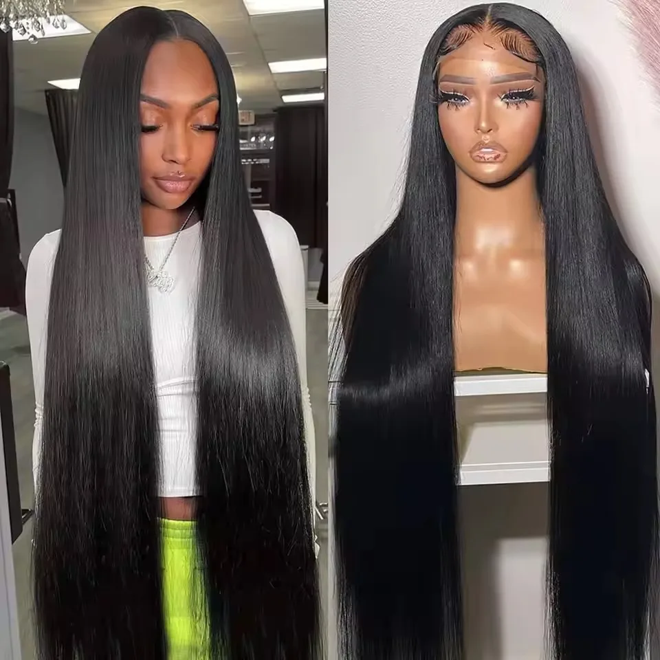

200% Density 13x6 Bone Straight Lace Front Human Hair Wig Brazilian 30 40 Inch 13x4 Hd Lace Frontal Wigs Human Hair Pre Plucked