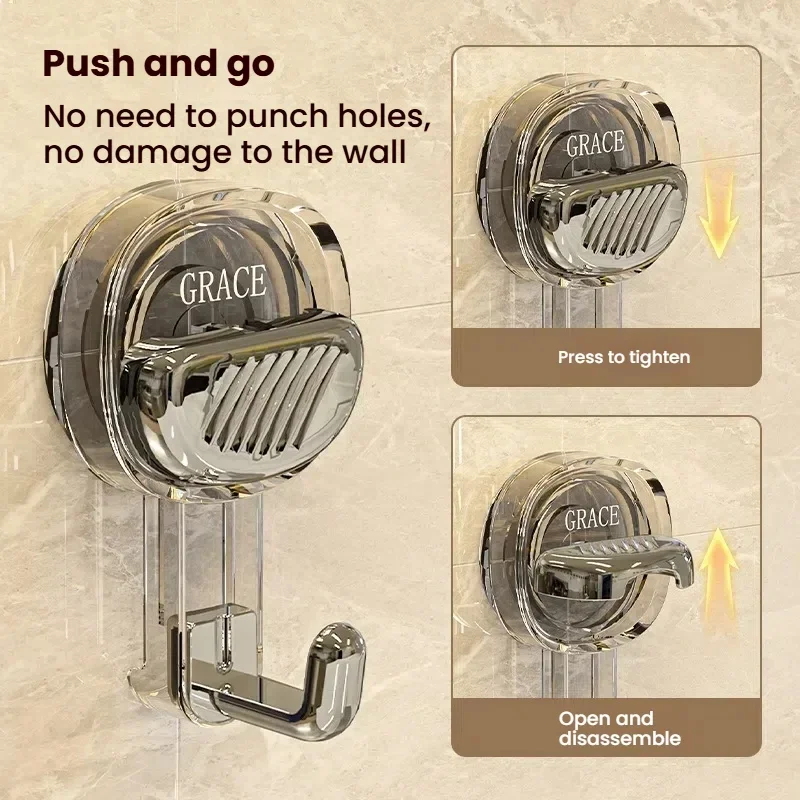 خطافات شفط شفافة، قوة فراغ قوية، خطافات لاصقة بدون حفر للمنزل، باب المطبخ، الخلفي