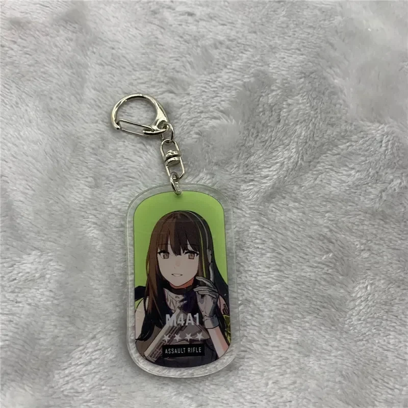 Anime Keychain M16A1 M4A1 Acrylic Keyring strap Figure Hanging Accessories 6cm