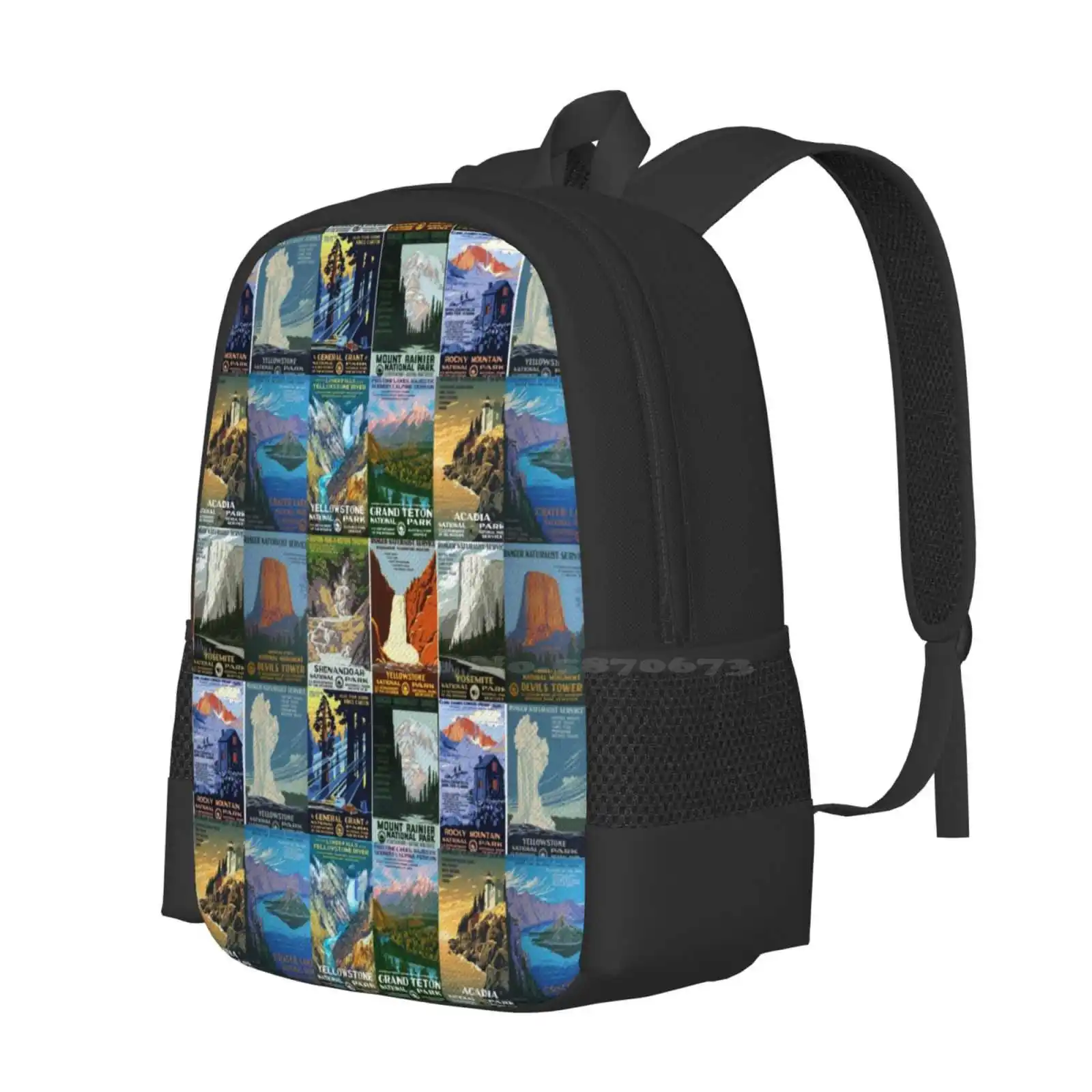 Vintage National Parks Posters Fashion Pattern Design Travel Laptop School Backpack Bag Vintage Collage National Parks Yosemite