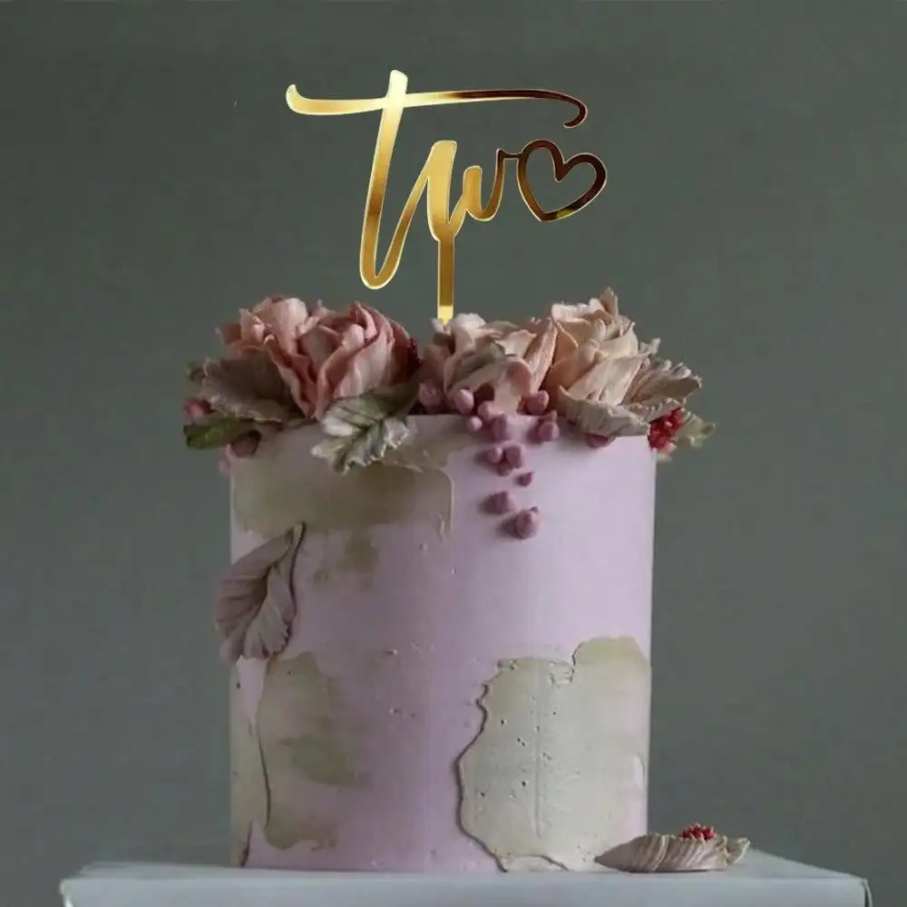 3pcs New Gold Acrylic One Two Three Baby Shower Cake Topper for Baby Kids Birthday Party Supplies Cake Decorations