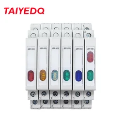 Din Rail Indicator Light 230V AC/DC Modular Din Rail Lamp Indicator Light JD9 50/60Hz Single Light Dual Lamp