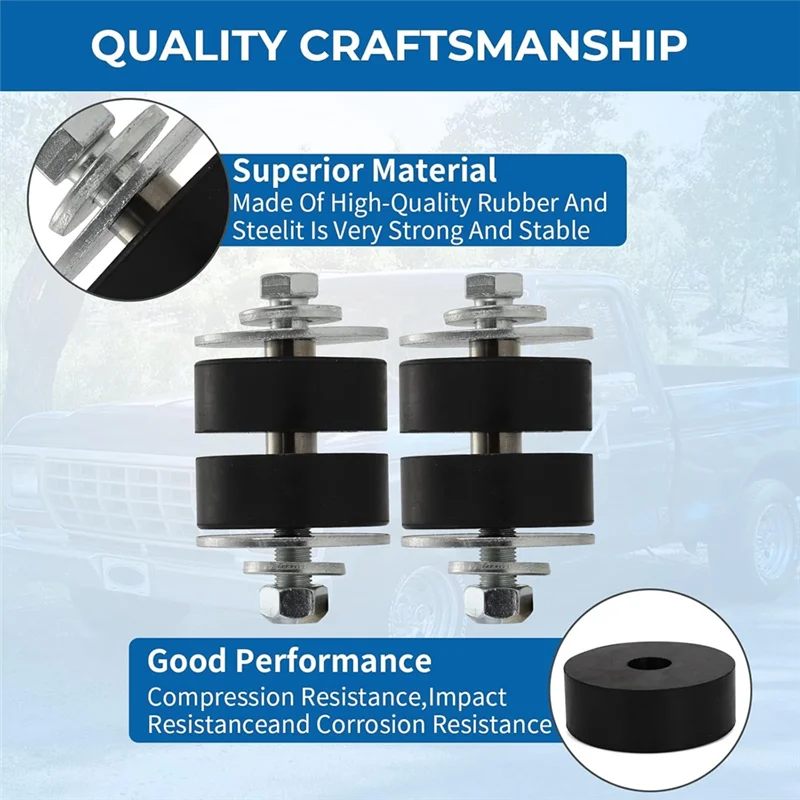 

C4TZ-8125-S Radiator Support Frame Bolt-Pad Kit For Ford F-Series 1965- 1979 F100 F150 F250 2WD Pickup Trucks