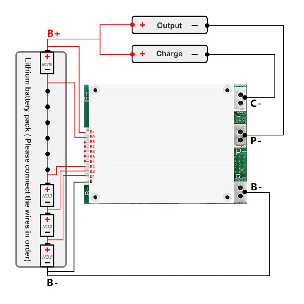 10S 42V 35A Ternary Li-Ion Battery Protection Board BMS with Equalization 18650 Battery Charger PCB Protection