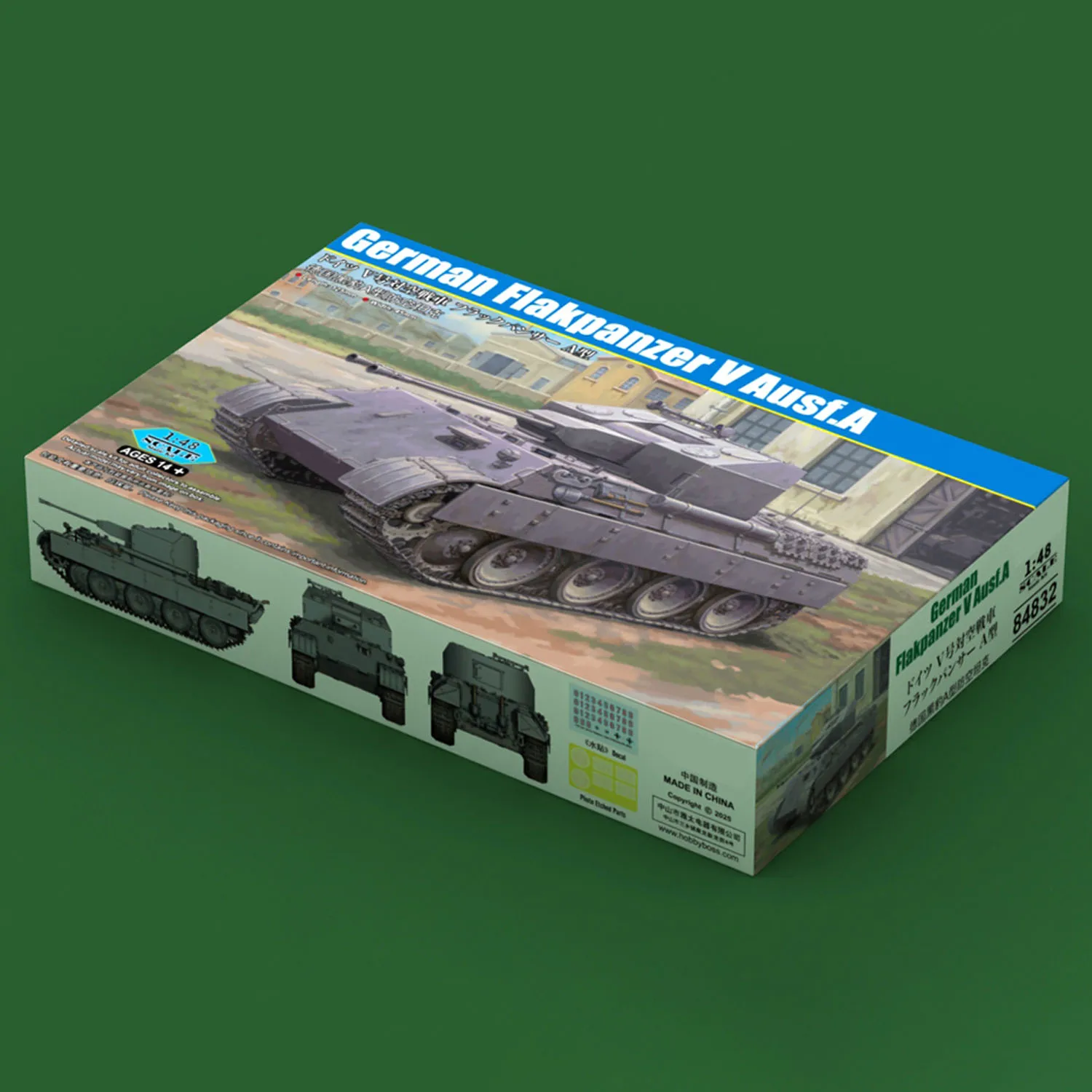 

1/48 Hobby Boss 84832 German Panther A Anti-Aircraft Tank Plastic Model Kit Historical Military Vehicle DIY Collectable Replica