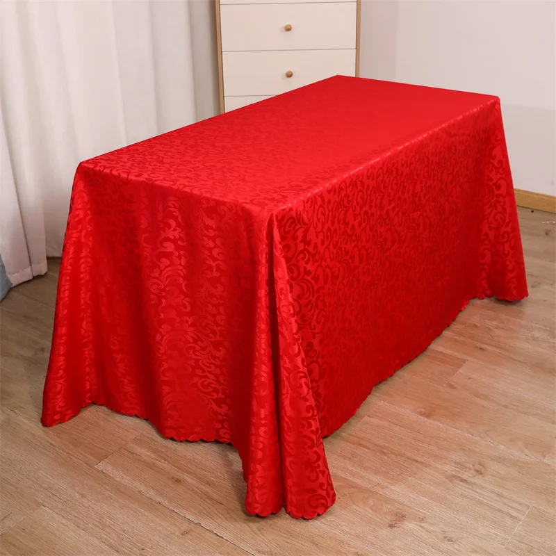 Plain Solid Color Table Cover Wedding Decoration Rectangle Banquet Table Cloth Hotel Birthday Party Holiday Festival Celebration
