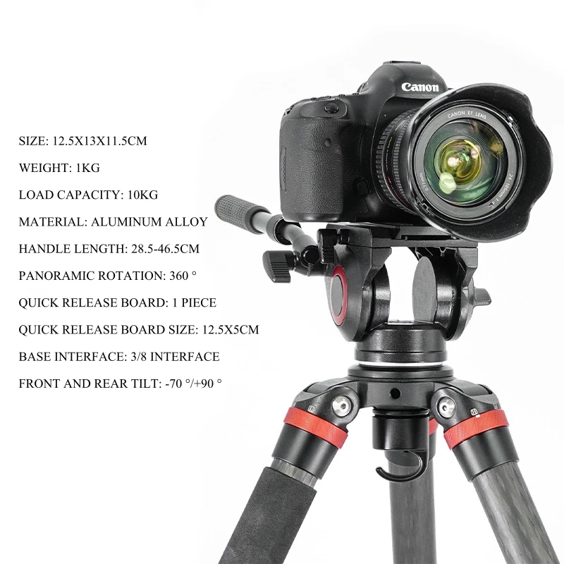 Photography Hydraulic Damping Tripod Head Aluminum Alloy 360 Panoramic Pan-tilt Universal Tripod Monopod Fluid Head