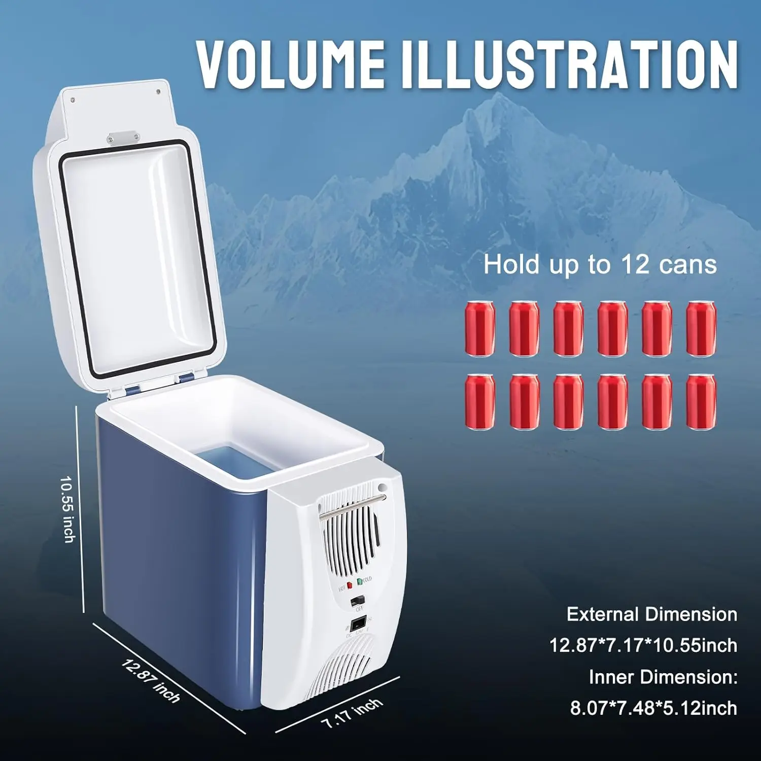 12 فولت 7.5 لتر مبرد حراري محمول للسيارة، RV، التخييم #6