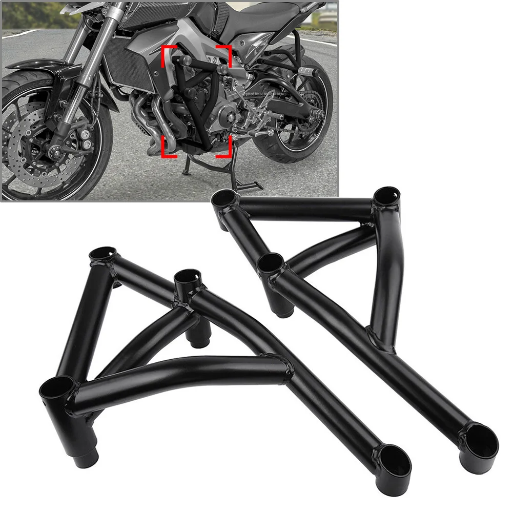 

2Pcs Left+Right Motorcycle Stunt Cage Engine Guard Crash Bar Protector For Yamaha Tracer MT-09 FZ-09 2014 2015 2016 Black