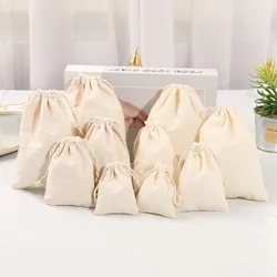 10 PC Simple White Cotton Packing & Shipping Bags Dust Cloth Bag Clothes Socks/Underwear Shoes Home Sundry Kids Toy Storage Bags