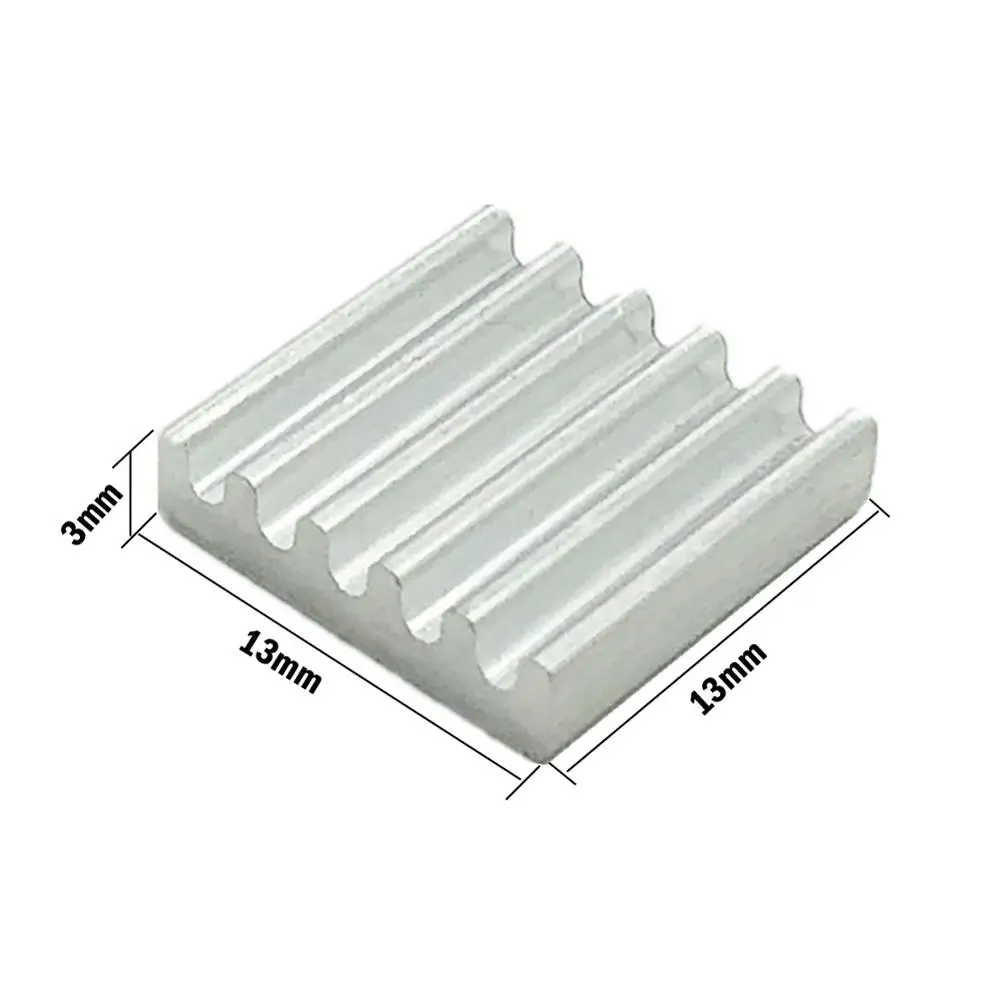 50 sztuk Sliver 13mm * 13mm * 3mm Chip CPU GPU VGA RAM IC radiator LED DIY radiator aluminiowy chłodzenia z 3M taśmy