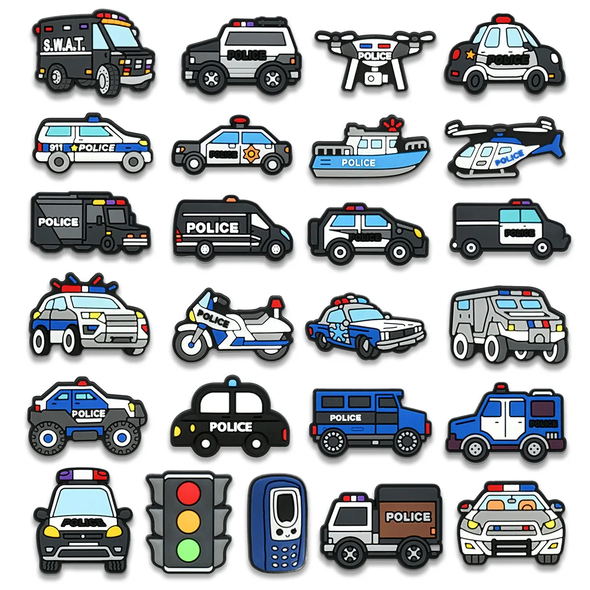 16Pcs Car & Truck Shoe Charms Packs Decorations for Kids Girl Boys Adults Men Women Party Favor Gifts
