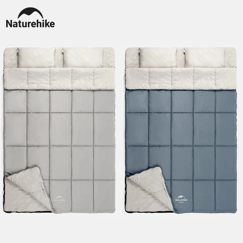 

Двойной спальный мешок Naturehike, водонепроницаемый съемный рюкзак на 2 человек, одеяло, 3 сезона, портативный, для кемпинга