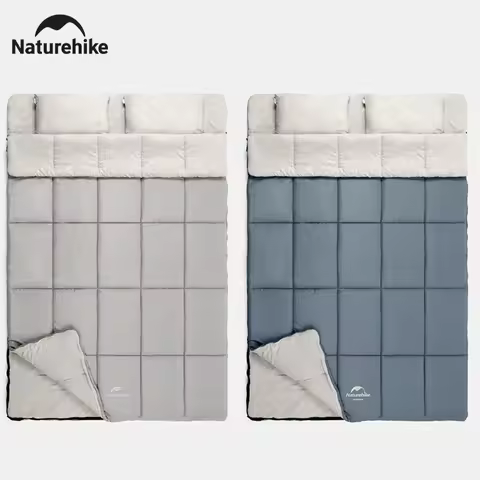 네이처하이크 더블 침낭 방수 이불, 2 인용 배낭 이불, 3 계절 휴대용 분리형 캠핑 침낭