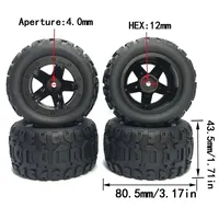 Big Size Upgrade Parts 80.5mm Tires & Wheels Rims for Wltoys 124018 124019 144001 124017 124016 HBX 16889 1/16 RC Car