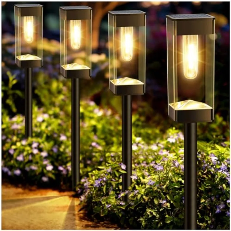 

Яркие солнечные светильники для дорожек, уличные солнечные LED-светильники, водонепроницаемые, с лампой 3000K с вольфрамовой нитью, ландшафтное освещение