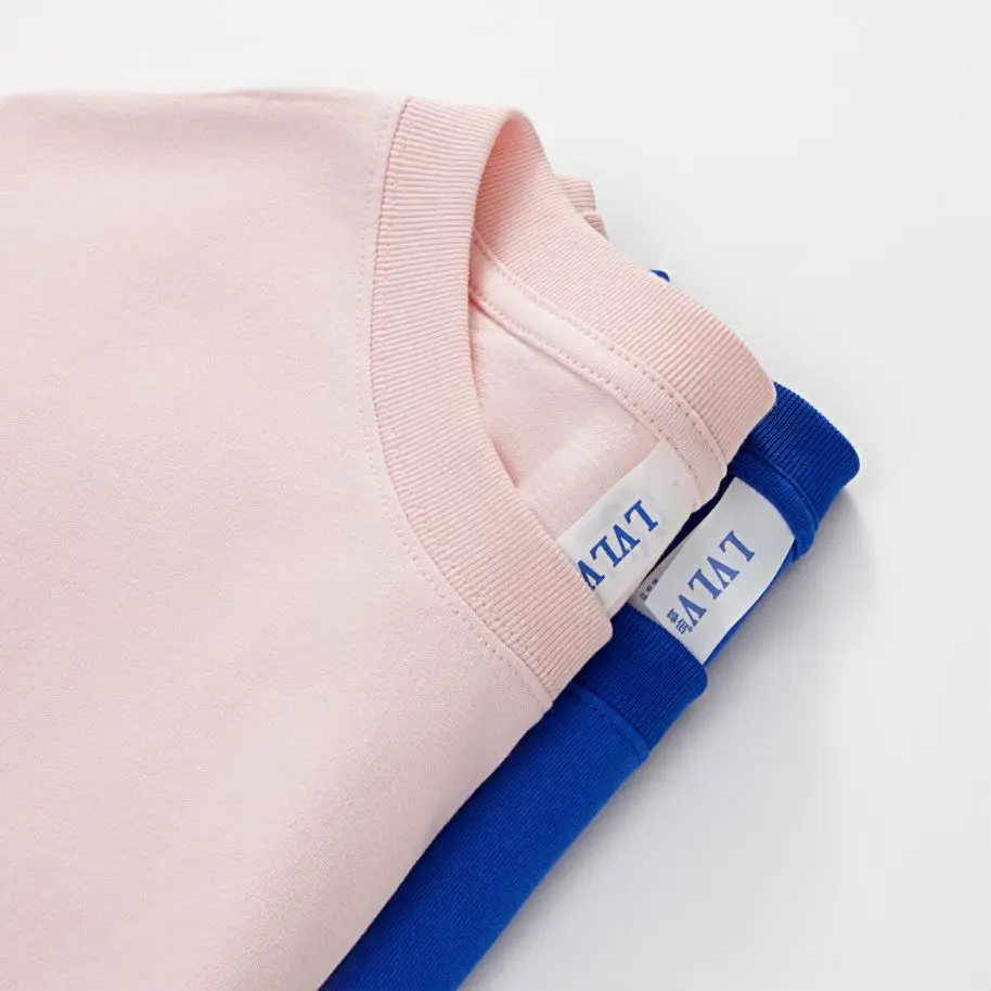 230g Men's 100% Cotton Long Sleeve T-shirts Heavyweight Autumn Casual High Street Solid Sweatshirts Customized Print Brand Tops