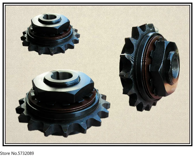 Friction type torque limiter with sprocket, shaft flange torque safety coupling TL250 350 DXC-2