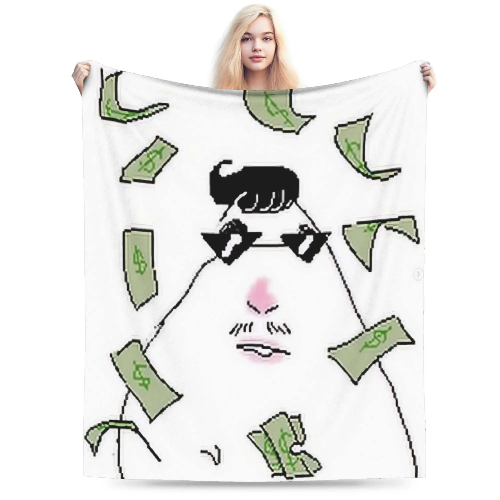 Comfort Hamster Caveman Blanket Stuff Home Decorative  Throws And Blankets Lightweight Fleece for Bedroom