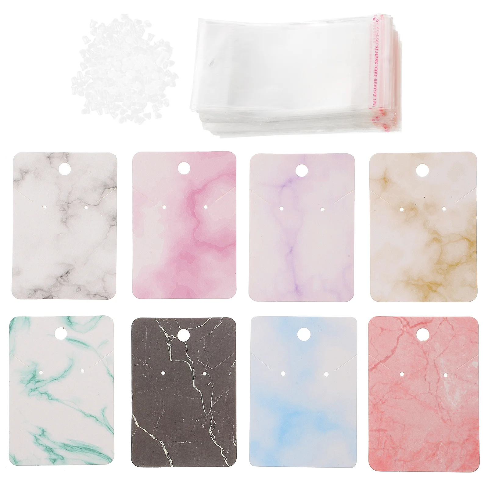 

1 set Jewelry Set Marble Pattern Earring Display Kit For Earrings Necklaces Jewelry Holding Cards Decorative Display Cards Gift