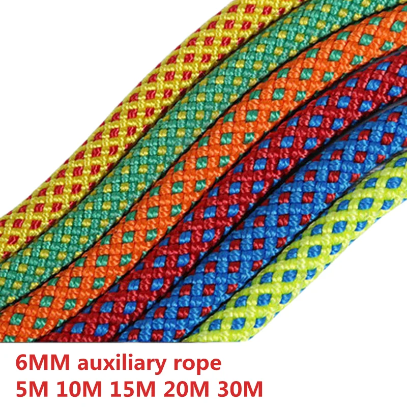 Climbing Rope Portable 6mm Non-slip Downhill Rope for Survival Parachute Cord Lanyard Camping Climbing Rope Hiking Clothesline