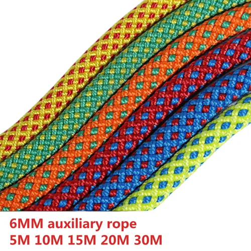 Cuerda de escalada portátil de 6mm, cuerda antideslizante para descenso para supervivencia, cordón de paracaídas, cuerda de escalada para acampar, tendedero para senderismo