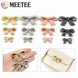 5/10Pcs Cute Bowknot Metal Decoration Buckle 30/45/60mm Bag Shoes Clip Clasp Webbing Eye-splice Pin Buckles Bow Button Accessory