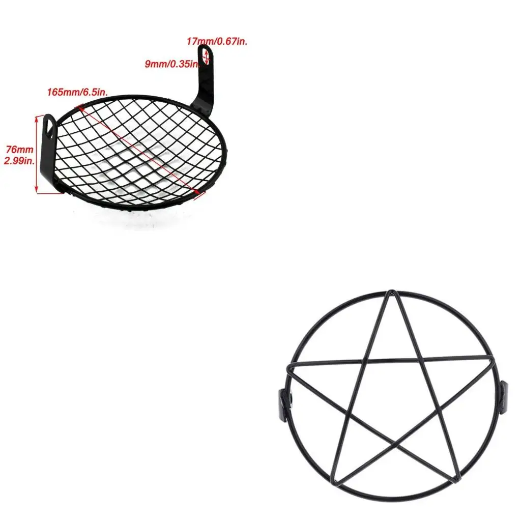  Motorcycle Headlamp Guard Grille Cover Shockproof Light Cover Retro Lampshade