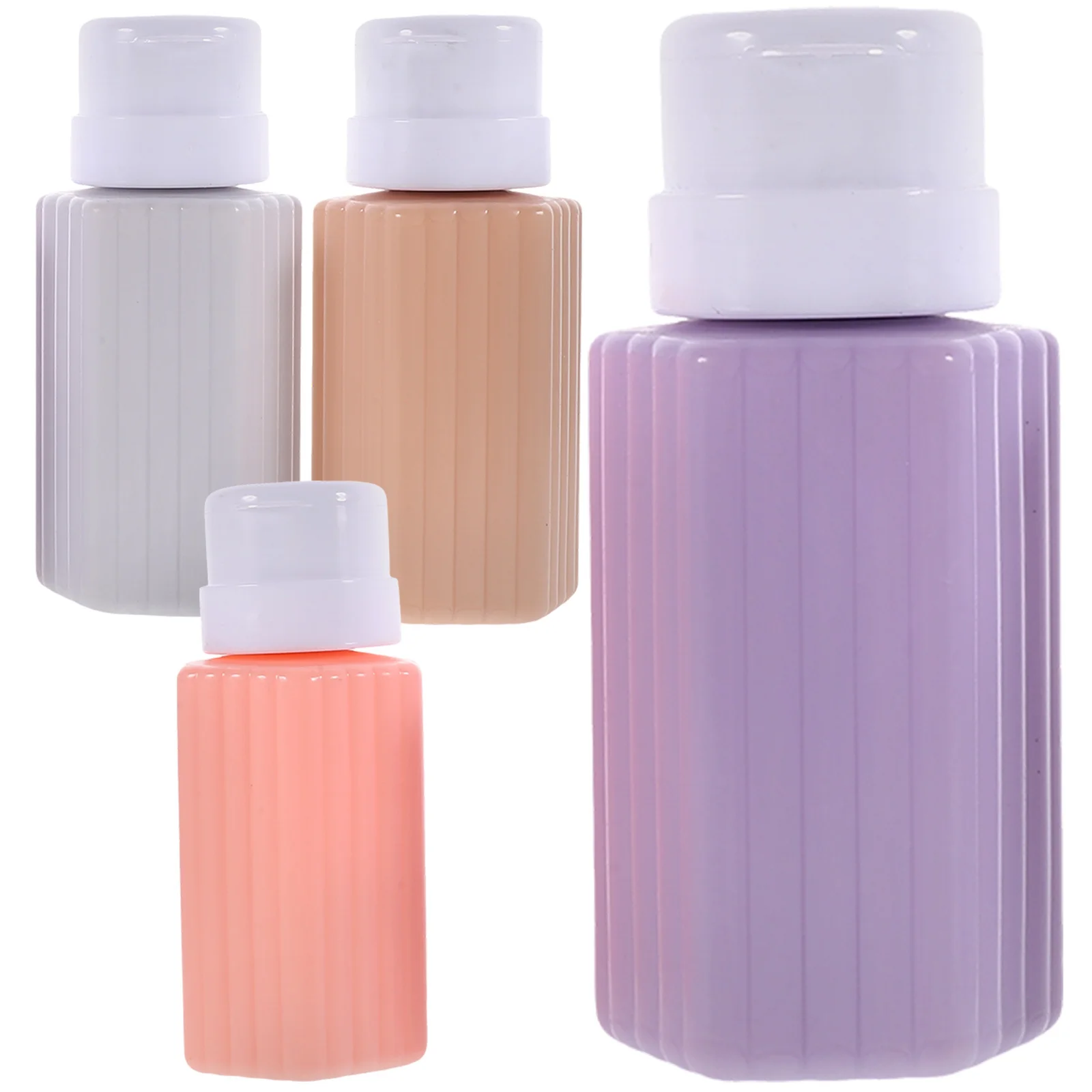 4 قطعة زجاجة مضخة الضغط القابلة لإعادة الملء مزيل طلاء الأظافر موزع تخزين السائل السفر مزيل ماكياج الحاويات مانعة للتسرب #2
