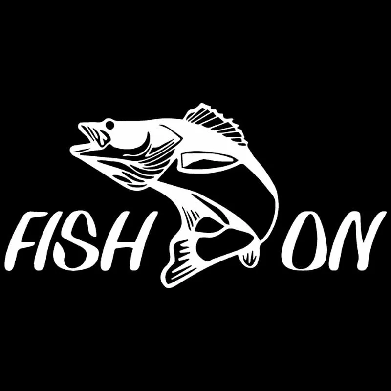 Fisherman Fish Decoration Decal Fashion Car Motorcycle Sticker Vinyl Pvc Motorcycle Car Decal Sticker, Black/white, 18cm*9cm