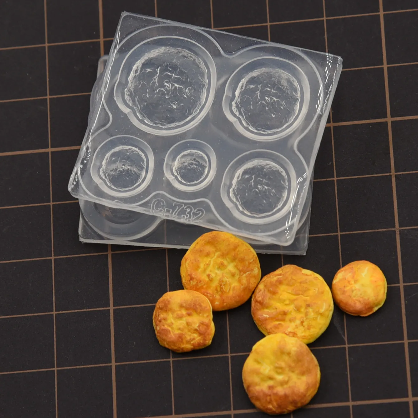 Mini Double Size Biscuit Silicone Molds Pottery Clay Fasting Cookies DIY Tools