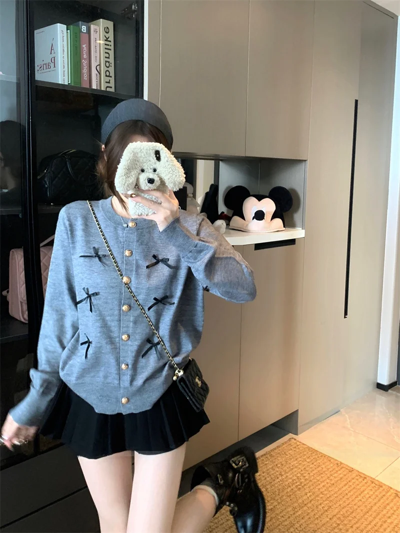 

Вязаный кардиган больших размеров с узлом, укороченный, приталенный, модный осенний свитер-жакет, новинка для женщин