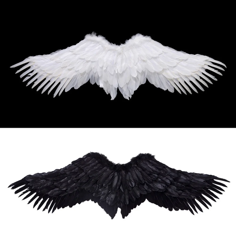 

Halloween Costume Wings Angel Wing Accessory For Performance Party Cosplay Prop Black Medium Size