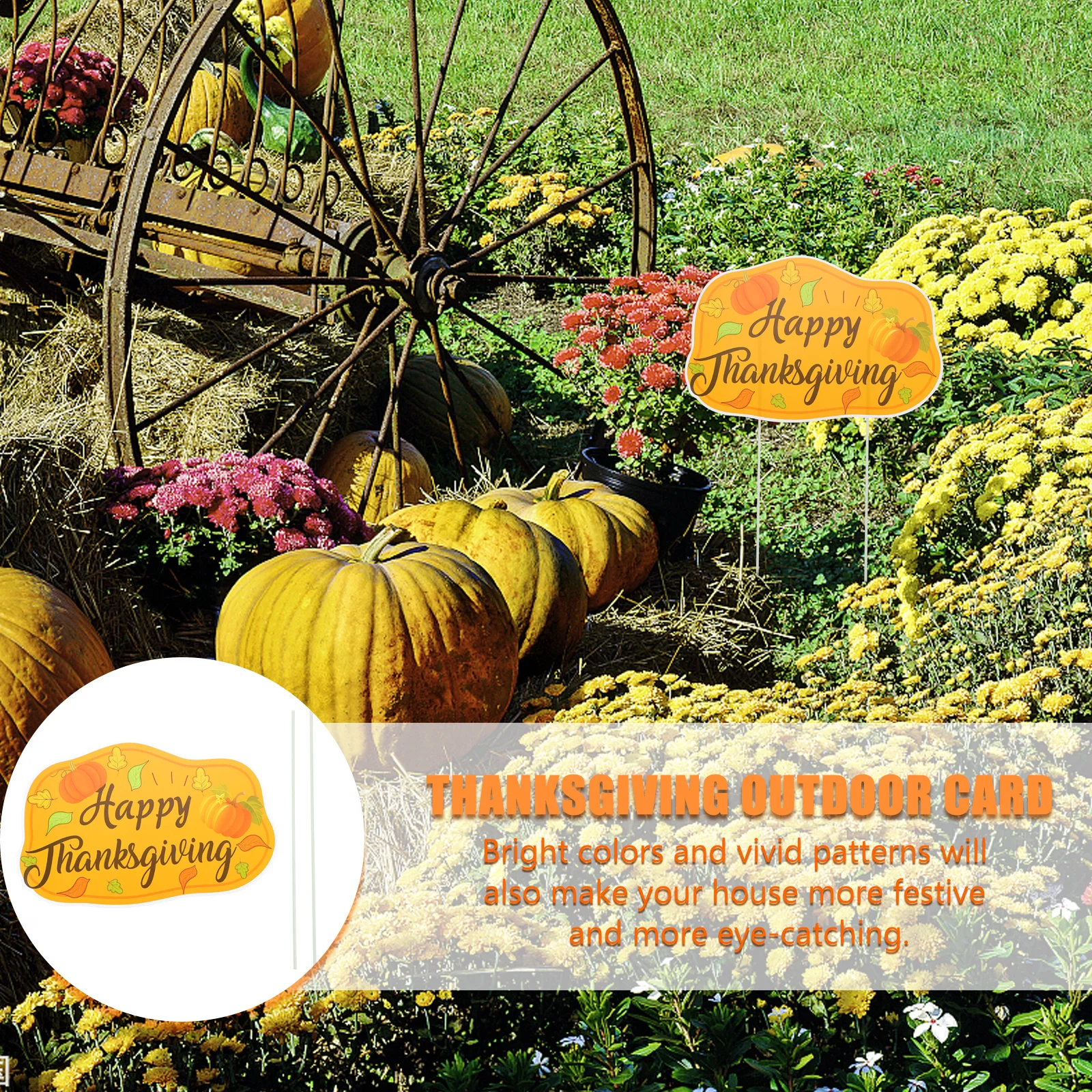 

Garden Floor Signage Autumn Decoration Thanksgiving Insert Board Party Banner