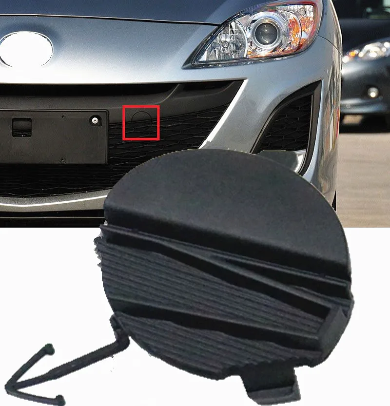 Cafoucs Front Bumper Tow Hook Cap Towing Hole Cover Trailer Trim Shell For Mazda 3 2.0 2.5L 2010 2011