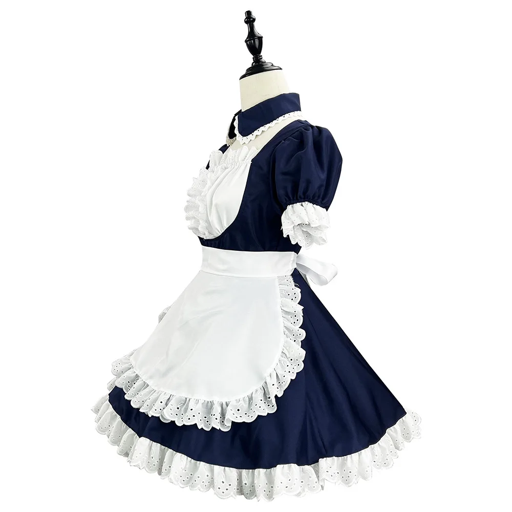 Cute Lolita Akihabara Maid Dress Costumes Cosplay AKIBA Maid Fringed Dress Suit for Waitress Maid Party Stage Costumes S -5XL