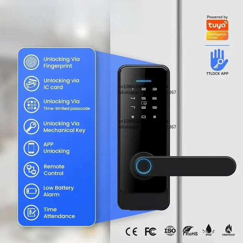 Locstar Smart Lock Aluminum Alloy Fingerprint Automatic Remote Control Digital Password Electronic Smart Door Lock