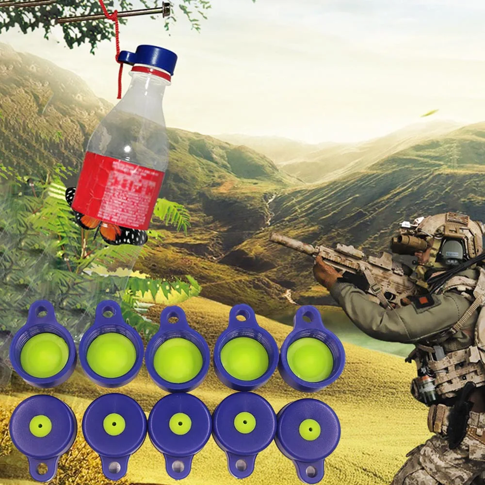 10Pcs High Pressure Inflation Bottle Cap Reusable  for Hunting Shooting Practice Airsfot Paintball Taget with Nflatable Needle