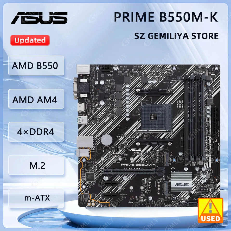 ASUS B550M-K Micro ATX Motherboard for Ryzen 5600X