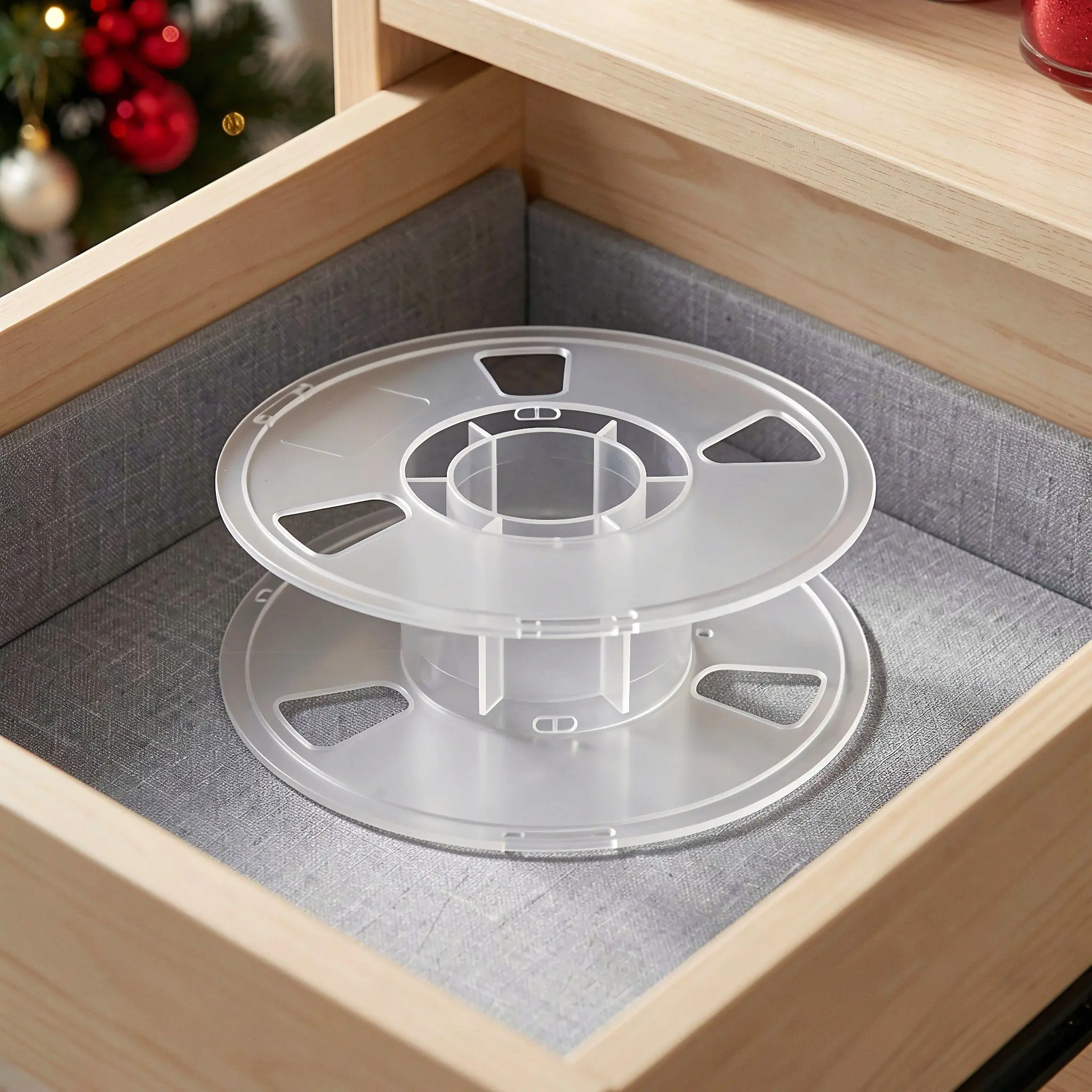 Christmas Light Storage Reel Reusable Plastic 3D Printer Filament Spool Transparent Empty Reel Holder Lightweight Tangle Free